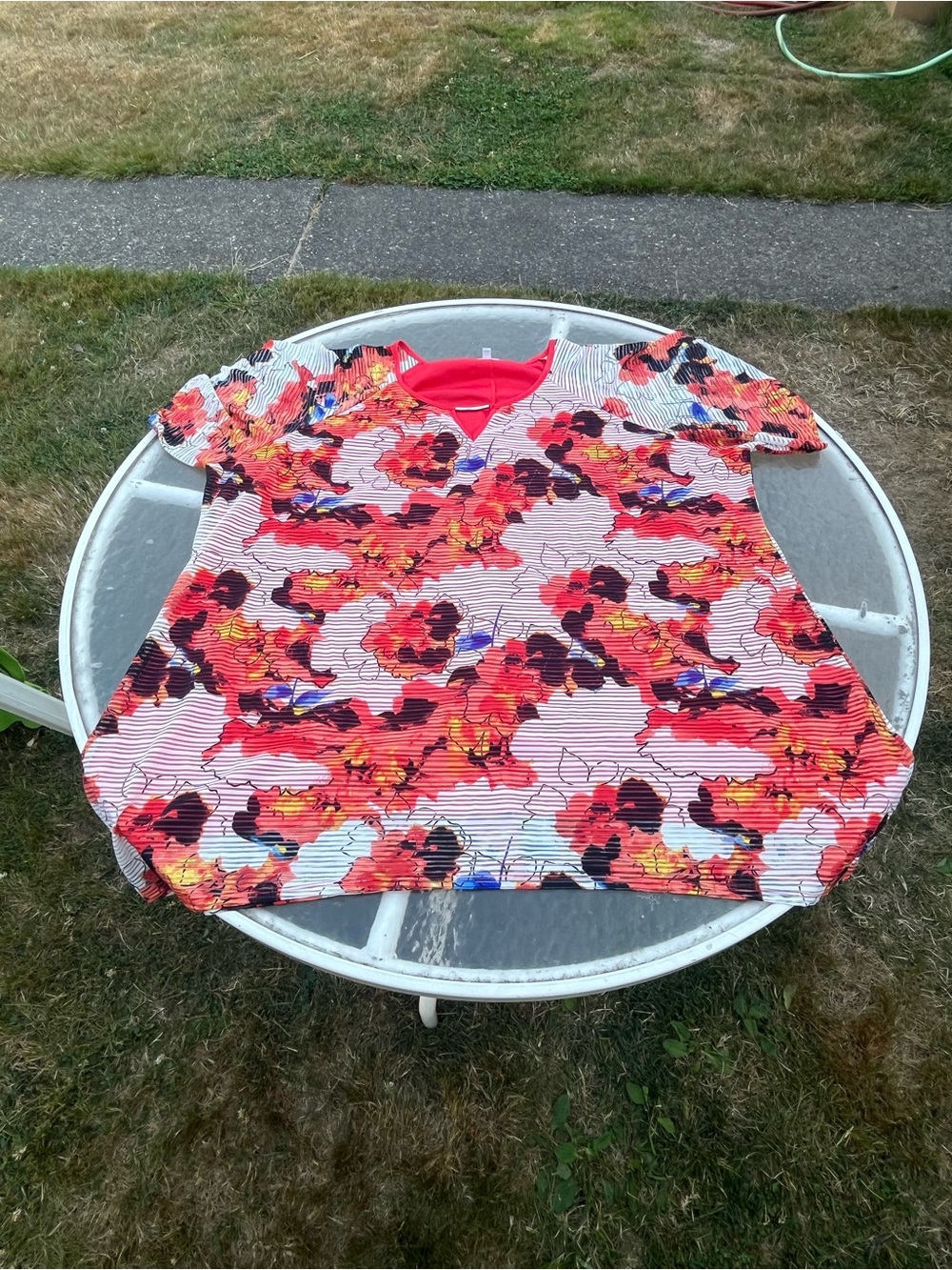 Avenue Coral Pink Floral Short-Sleeve Tee